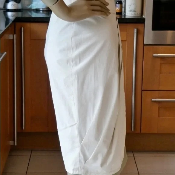 ARMANI JEANS* Ladies COTTON WRAP SKIRT Pleat Front Light Beige UK10 EC rrp£190 - Picture 5 of 6